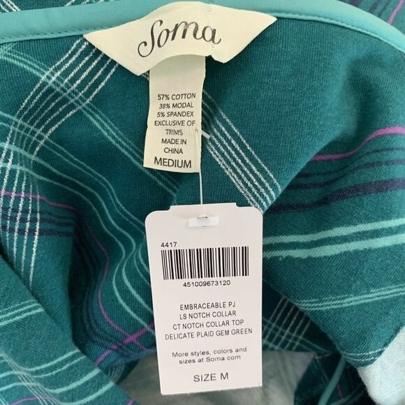 NEW Soma Multi Color Long Sleeve Notch Colar Shirt - Picture 5 of 5